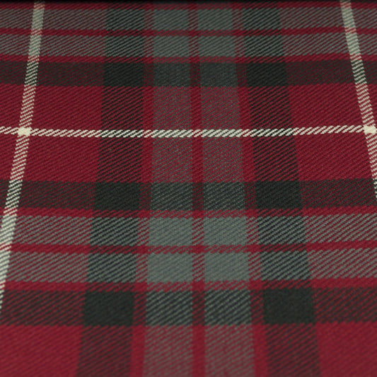Tartan Fabric - Fraser - Red - Muted